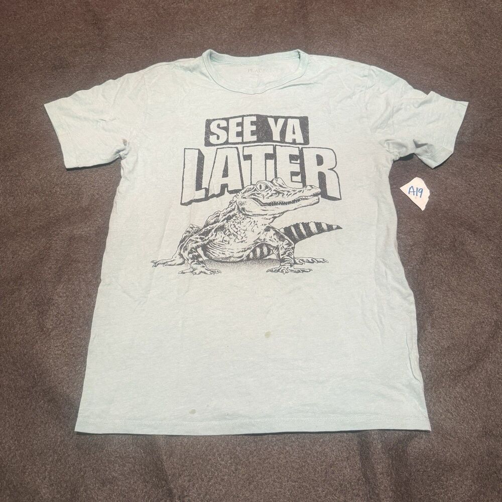 The Childrens Place Boys TShirt XXXL 16 Triple Extra Large Green Alligator